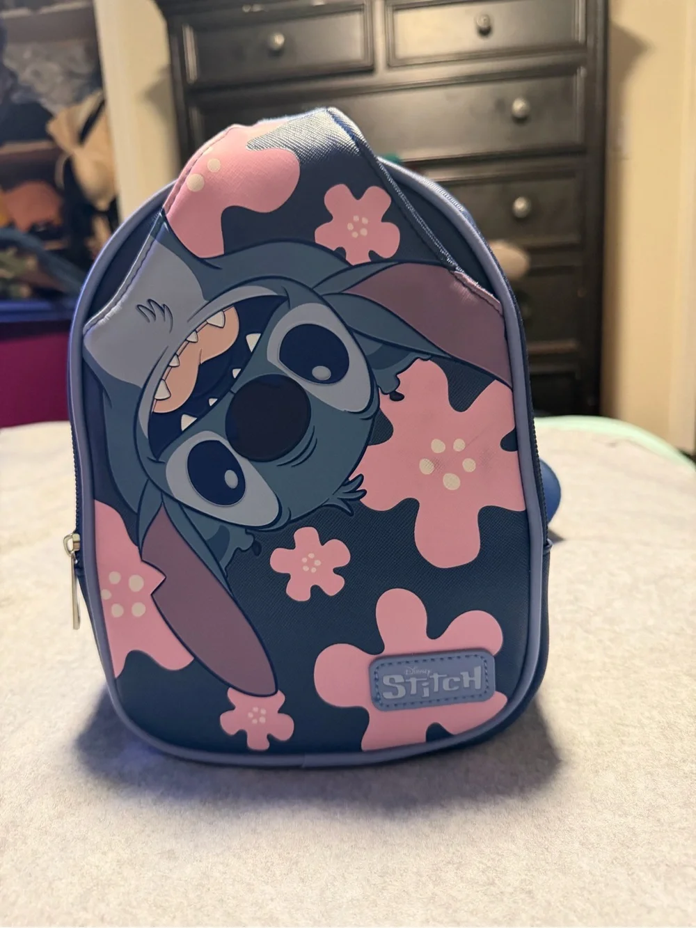Disney Kids Stitch Mini Backpack – Blue & Pink Floral